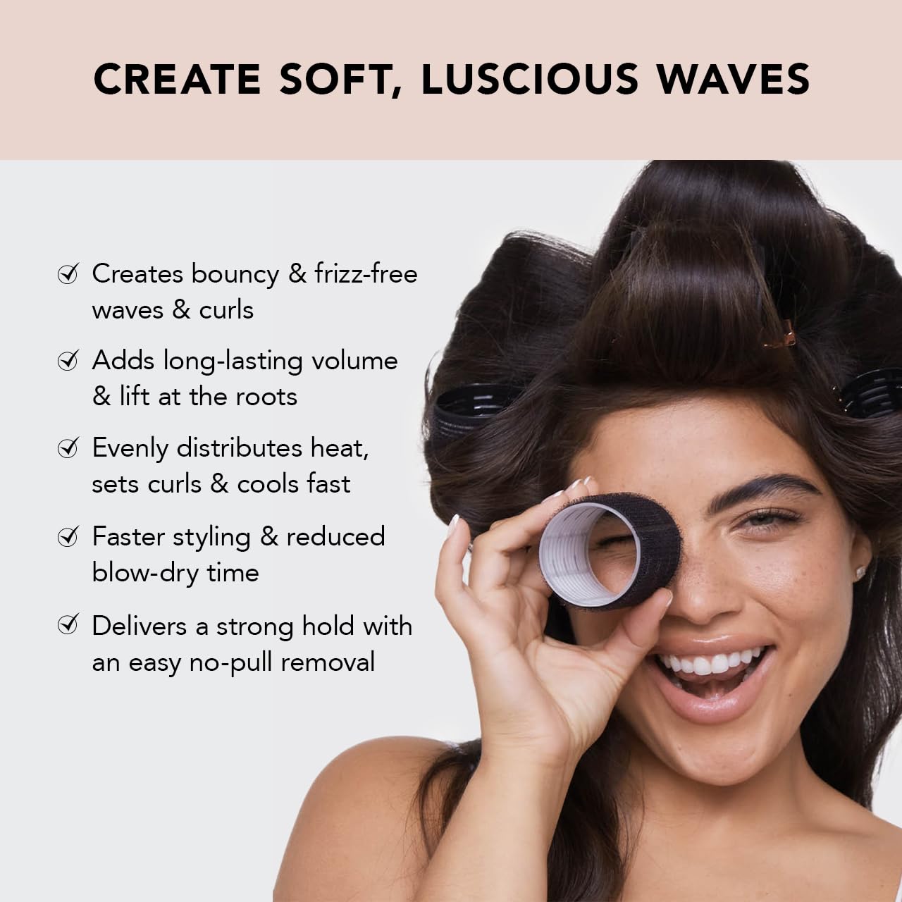 Kitsch Pro Ceramic Hair Rollers, Self Grip Thermal Hair Rollers, Hair Curlers, 8 Pack